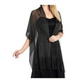 thumbnail image 1 of Sonducket Bufanda brillante Sexy de lujo, hilo fino, borla de encaje hueco largo, capas de boda brillantes exquisitas, bufandas portátiles Ropa, zapatos y accesorios Miscelánea Alambre negro/dorado, 1 of 6