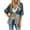 Blue, variant on Womens Tie Front Kimono Cardigans Chiffon Floral Lightweight Ruffle 3/4 Sleeve Boho Flowy Beach Cover Ups