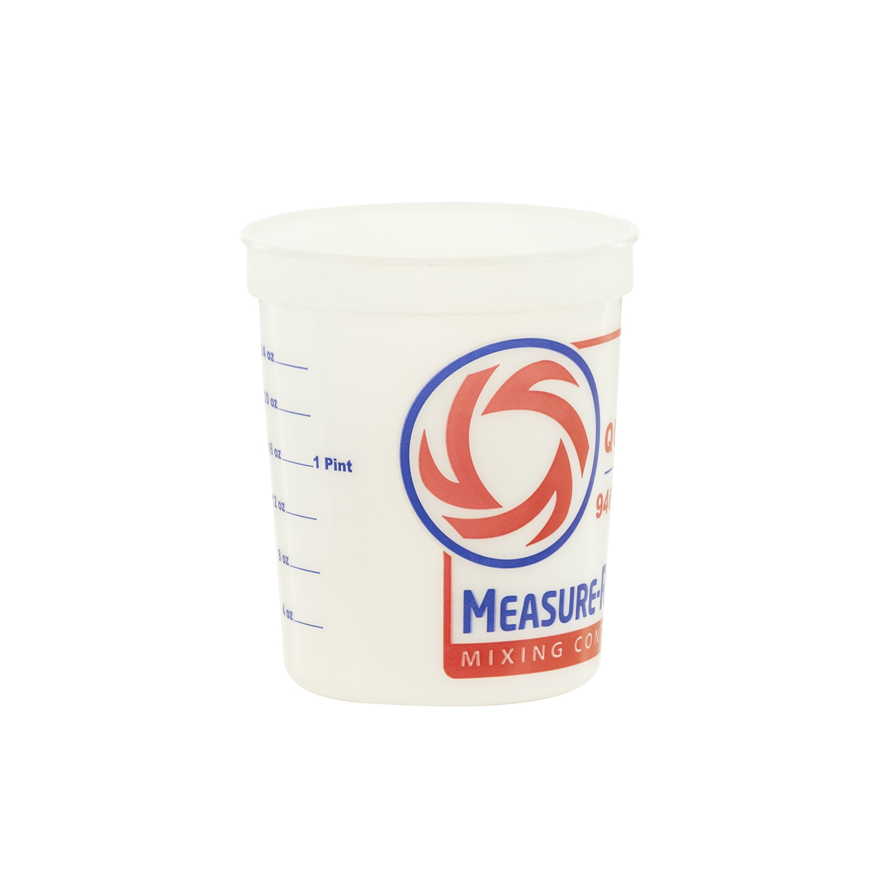 (3 pack) United Solutions 1 Quart Round Measure Right Plastic Mixing Container, Clear, 1 Each