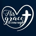 thumbnail image 5 of Wild Bobby His Grace Is Enough Heart Inspirational/Christian Women Standard V-Neck Tee, Navy, Large, 5 of 5