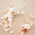 Rose Swag Arch, Wedding Flowers With Faux Pampas Grass, Boho Reed