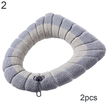 Cheers Us 2pcs Thicker Bathroom Soft Toilet Seat Cover Pad Warmer Stretchable Fibers Easy Installation Cushioned Lid Covers Washable And Comfortable Toilet Seat Cover Pads Walmart Com