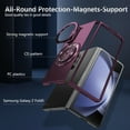 thumbnail image 5 of for Samsung Galaxy Z Fold 7 5G Folding Case, Magnetic 360 Rotating Ring Kickstand Frosted Hard PC Folding Case with Wireless Charging Compatibility for Samsung Galaxy Z Fold 7 5G, Winered, 5 of 5