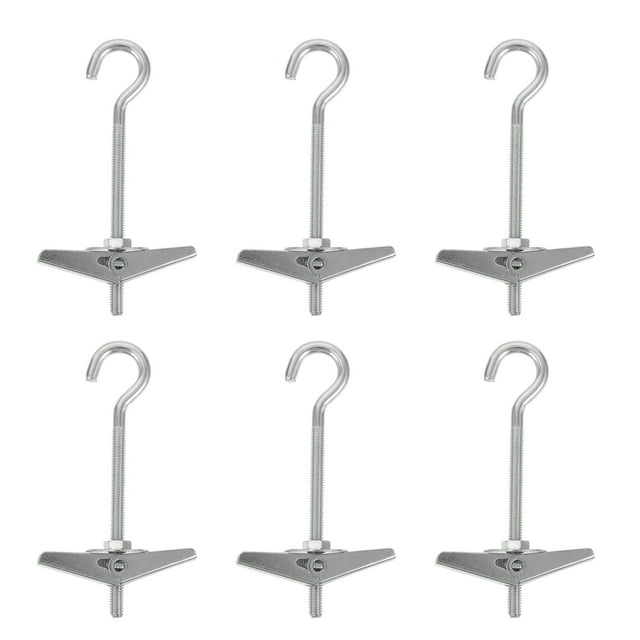 6pcs Toggle Wing Drywall Ceiling Hooks Fastener Expansion Fixing Clamp Hooks