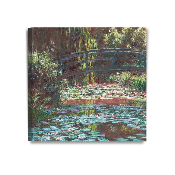 DECORARTS - Étang de Nénuphar 1900, Reproduction Artistique de Claude Monet. Impressions sur Toile Giclée Art Mural pour Déco Maison 16x16