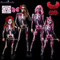 thumbnail image 2 of Disfraz de Halloween para niña y bebé, Cosplay de esqueleto de miedo, Rosa Sexy, mono de vampiro Diablo, fiesta de carnaval, Día de los muertos, 2 of 4