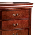 thumbnail image 2 of Ryla Wide Dresser, 6 Drawers, Bronze Metal Handles, Cherry Brown Solid Wood, 2 of 5