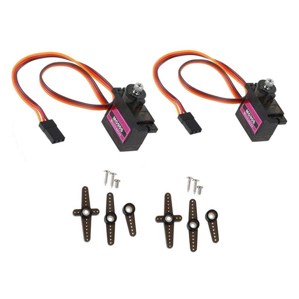2PCS MG90S Metal Gear 9G Servo Motors Parts for RC Helicopter Drone Accessory 