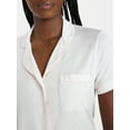 thumbnail image 5 of Joyspun Women’s Sleep Modal Short Sleeve Notch Top and Shorts Pajama Set, Size XS-XL, 2X-3X, 5 of 7