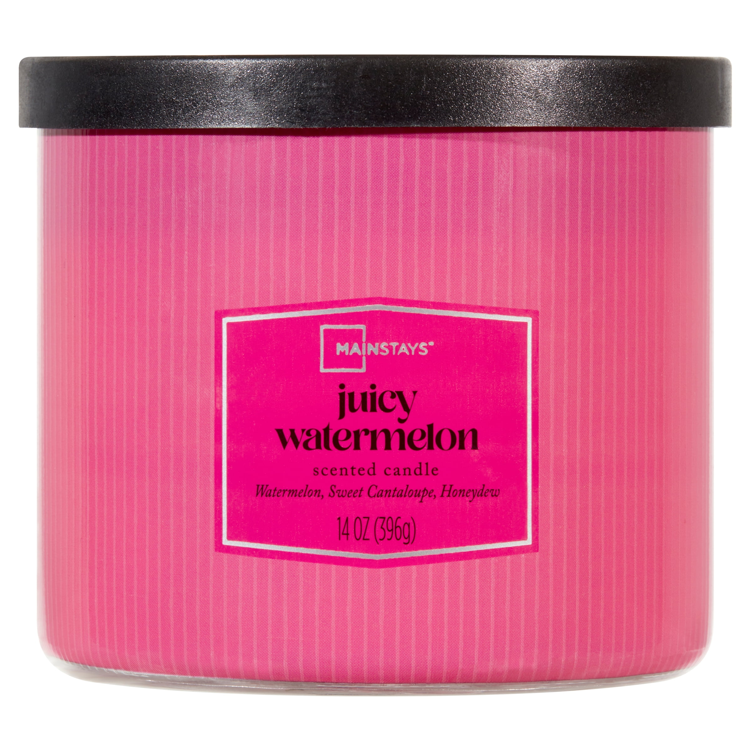(2 pack) Mainstays 3-Wick Textured Wrapped Juicy Watermelon Scented Candle, 14 oz
