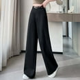 thumbnail image 2 of Fiaer,Women's Wide Leg Business Dressy Pants,Plus Size Casual Straight Trousers for Women,Ladies High Waist Loose Fit Trendy Joggers with Pockets Black L, 2 of 5