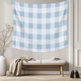 thumbnail image 5 of Blue Checkered Tapestry for Bedroom Wall Hanging Tapestry, Blue White Buffalo Plaid Ceiling Backdrop Tapestries Poster Blanket Wall Decor for Teens Room Living Room Dorm 59" x 90", 5 of 8