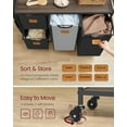 thumbnail image 2 of Laundry Hamper with 4 Compartments, 39.6 Gal. (150 L) Laundry Sorter, Rolling Laundry Cart 6 Labels, Chestnut Brown, Ink Black and Dove Gray, 2 of 6