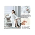 thumbnail image 5 of LOFIR Womens Fleece Robe - Comfy Plush Long Bathrobes with Pockets for Women, Ladies Sleepwear (L/XL, White), 5 of 8
