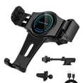 thumbnail image 1 of 15W Car Phone Wireless Charger Holder Set Type-c Rotating Smartphone Charging Adapter Bracket Plastic Cradle Black, 1 of 10