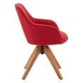 thumbnail image 7 of BELLEZE Mid Century Modern Swivel Accent Chair Linen Upholstered with Beech Wood Legs, Cute Desk Task Chair Armchair for Living Room Bedroom Home Office - Kameron(Red), 7 of 7