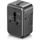 thumbnail image 1 of wonima02 Universal Travel Adapter, 5V 2.4A 2 x USB Ports (USB A/C) International Power Plug Adapter, Type C Type A Type G Type I f All in One Wall Charger for Europe UK US AU 200+ Countries, 1 of 1