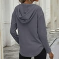 thumbnail image 5 of Futezty V Neck Hoodies Long Sleeve Sweatshirt Drawstring Pullover Tops with Pocket, 5 of 5