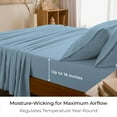 thumbnail image 4 of Mellanni Iconic 6 Piece Bed Sheet Set Brushed Microfiber, Deep Pocket, Full, Light Blue, 4 of 6