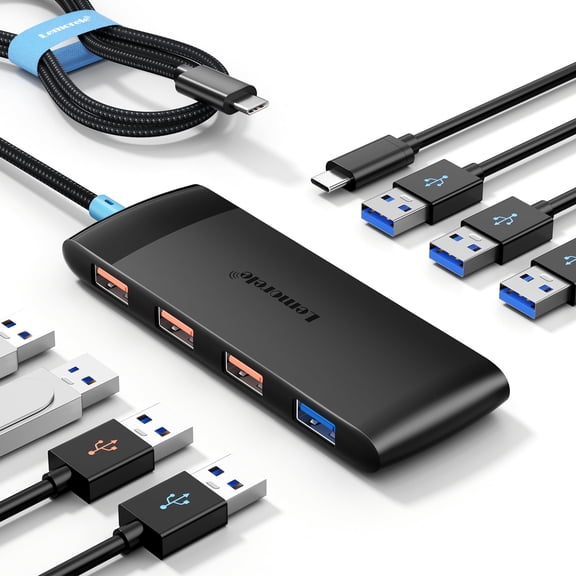 Lemorele USB C Hub, 8 in 1 Docking Station, 3 USB 3.2 10Gbps, 4 USB 3.0 5Gbps, 1 USB C Power Port,for MacBook Pro/Air, Dell,Window,60CM Cable