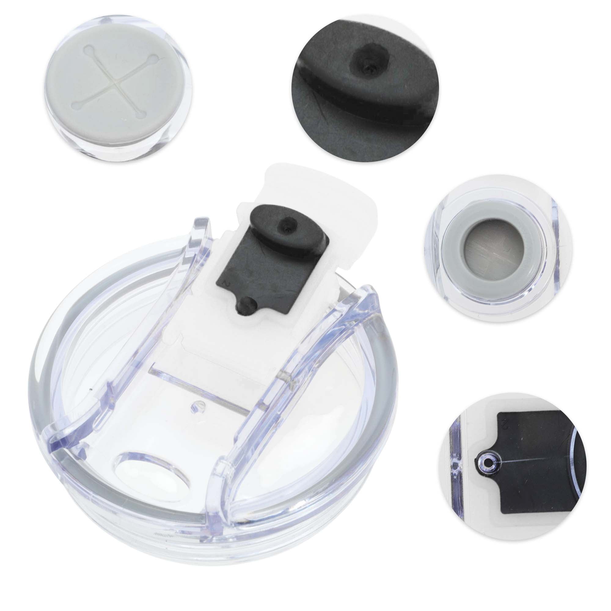 Unique Bargains 1 Pc Washable Tumbler Lid Clear White