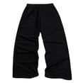 thumbnail image 6 of Sewkxo Men's Y2k Graphic Baggy Sweatpants Drawstring Waist Striped Open Bottom Sweatpants Baggy Track Pants Men,Black XL, 6 of 6