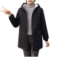 thumbnail image 2 of Jackets for Women Ndbuld Women's Coat Mid-length Quilted Jacket Ultra Lightweight Warm Foldable Hooded Women's Down Jacket on Clearnce,M-3XL,Black, 2 of 5
