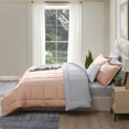 thumbnail image 5 of Virtu Queen Comforter Set, 7pc Bed in a Bag, Reversible Bedding Comforter Sets with Sheets, Peach Beige, 5 of 9