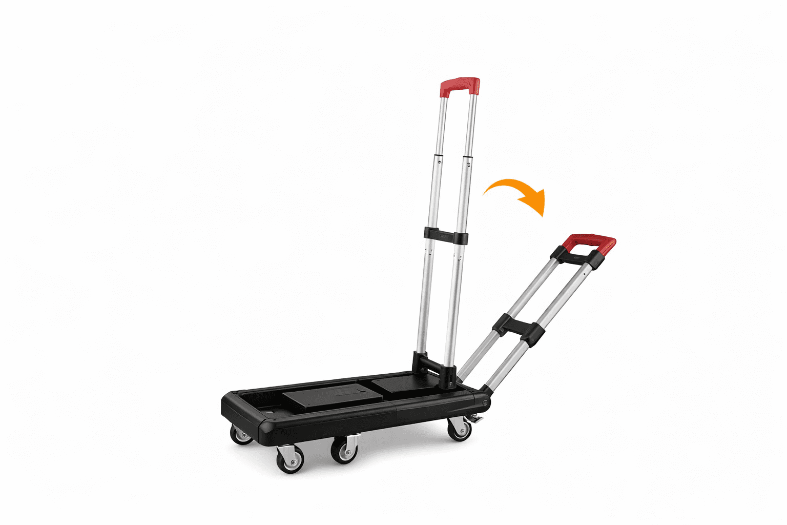 Folding Hand Truck with Telescoping Handle, 300 lb Capacity Adjustable Dolly, Heavy-Duty Portable Utility Cart for Moving Boxes, Luggage and Equipment
