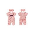 thumbnail image 2 of BemeyourBBs Newborn Baby Girl 4th of July Outfit Baby Girls Fourth of July Outfit Patriot Independent Day Clothes Summer Ribbed Romper USA Letter Embroidery Flag Print Short Sleeve Bodysuit Jumpsuit, 2 of 9
