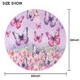 thumbnail image 6 of Pink Butterfly Flower Pattern Round Tablecloth 60"x60",Wrinkle Wipeable Table Cloth for Kitchen Dining Room Picnic Patio Party, 6 of 6