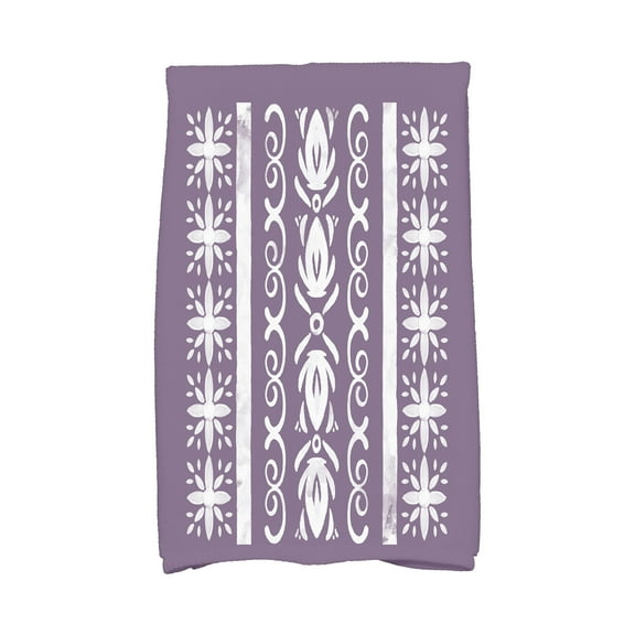 Simply Daisy, 16 x 25 Inch, Cuban Tile 2, Geometric Print Kitchen Towel, Purple