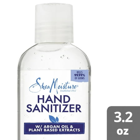 SheaMoisture Hand Sanitizer With Argan Oil & Plant Based Extracts Gel Antibacterial, Kills 99.99% of Germs 3.2 oz