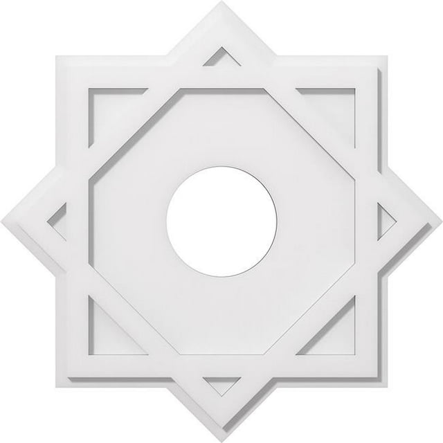 Ekena Millwork CMP24AL-06000 24 Pouces x 6 Pouces ID Carré Axel Architectural Grade PVC Contemporain Médaillon de Plafond