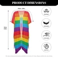 thumbnail image 6 of HELLHERO Polyester Womens Beach Coverups Kimono Cardigan Cover Up for Vacation Lightweight Quick Dry Rainbow, 6 of 6