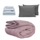 thumbnail image 1 of Edredón King Size Homy Lila + Sábanas Softy + Almohadas 2Pack, 1 of 8