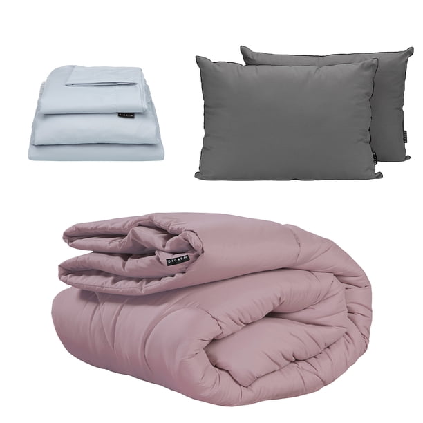 Edredón King Size Homy Lila + Sábanas Softy + Almohadas 2Pack