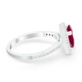 thumbnail image 2 of Halo Princess Cut Wedding Ring Ruby CZ 925 Sterling Silver Size 7, 2 of 7