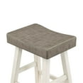 thumbnail image 5 of Lexicon Caspian Solid Wood 29" Stool in 2-Tone Color Finish (White and Coffee), 5 of 7