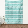 thumbnail image 4 of Ambesonne Geometric Fabric by the Yard Upholstery, Halftone Arrow Stripes, 5 Yards, Dark Seafoam White and Grey, 4 of 5