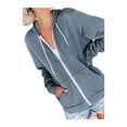 thumbnail image 4 of Women Zip Up Hoodie, Long Sleeve Solid Color Drawstring Sweatshirt, 4 of 6