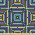 thumbnail image 1 of Abstract Fabric by the Yard, Creative Geometric Labyrinth Stripes Maze Puzzle Style Square Digital Drawn Design, Upholstery Fabric for Dining Chairs Home Decor Accents, Multicolor by Ambesonne, 1 of 5