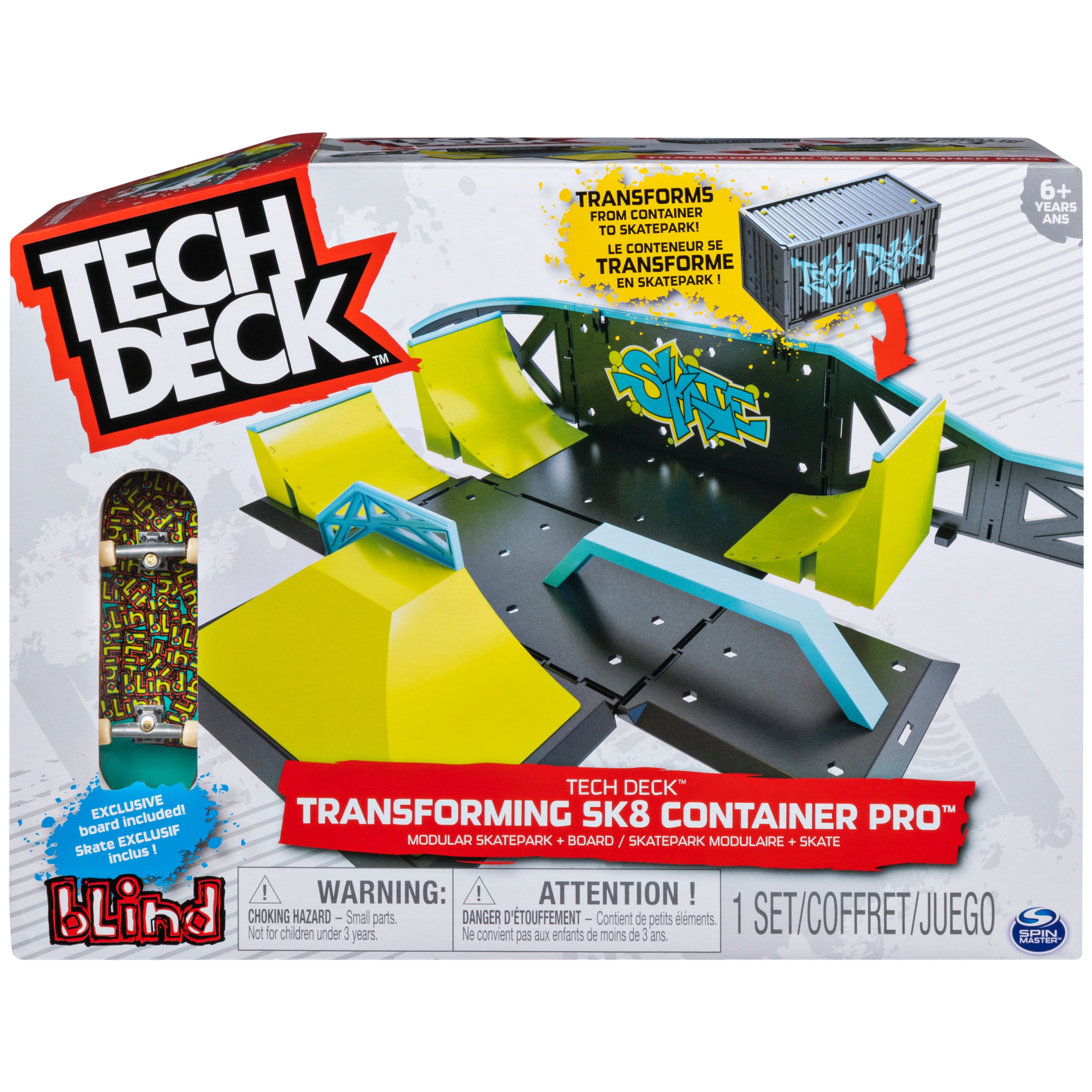 Tech Deck Transforming SK8 Container with Ramp Set and Skateboard 