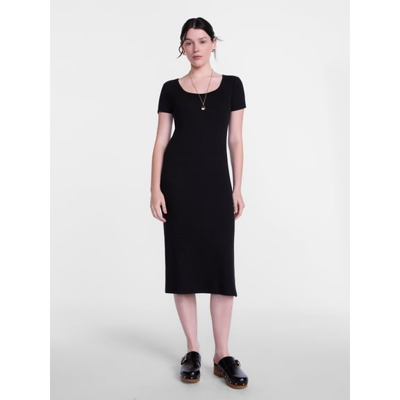 Scenario Women's Scoop Rib Midi Dress, Sizes XS-XXXL