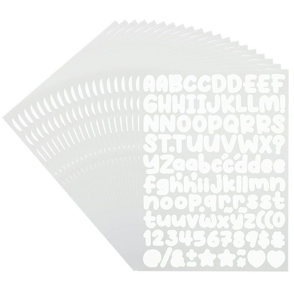 Uxcell 20 Sheets Letter Stickers, Small Vinyl Letter Number Stickers for Mailbox Decor, White
