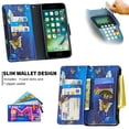 thumbnail image 2 of Dteck iPhone 8 Plus / 7 Plus Case with Zipper Wallet, Painted PU Leather Folio Case 9 Card Slots Wallet Case with Zipper Pocket / Hand Strap for iPhone 7 Plus/8 Plus 5.5",02# Blue Butterfly, 2 of 4