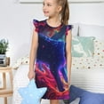 thumbnail image 4 of Balery Cosmic Cat Psychedelic Journey Camisón de princesa para niñas, pijama de algodón con mangas abullonadas, suave y bonito.-Medium, 4 of 6