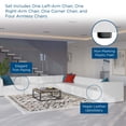 thumbnail image 5 of Sectional Sofa Set, Faux Vegan Leather, White, Modern Contemporary Urban Design, Living Lounge Room Hotel Lobby Hospitality, 5 of 10