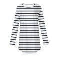 thumbnail image 4 of idosla Womens Long Sleeve Shirts Crewneck Casual Loose Trendy Print T Shirt Tops Basic Tee Fall Top Work Clothes (Navy, 3XL), 4 of 5