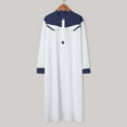 thumbnail image 6 of Boys T Shirts Kids Arabic Thobe Muslim Thobe Long Sleeve Kaftan Stand Collar Robe with Button Up Blue 13 Years-14 Years, 6 of 6